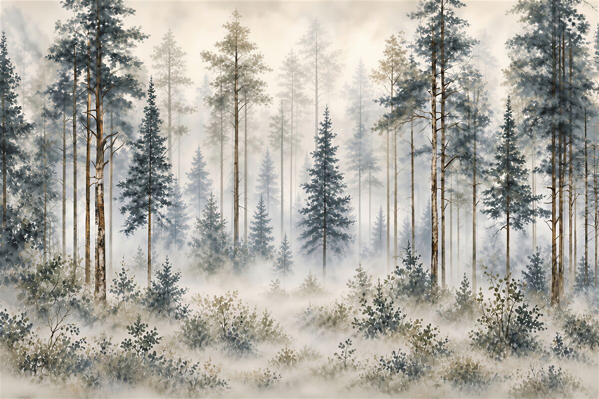 Fototapeten Wald im Nebel