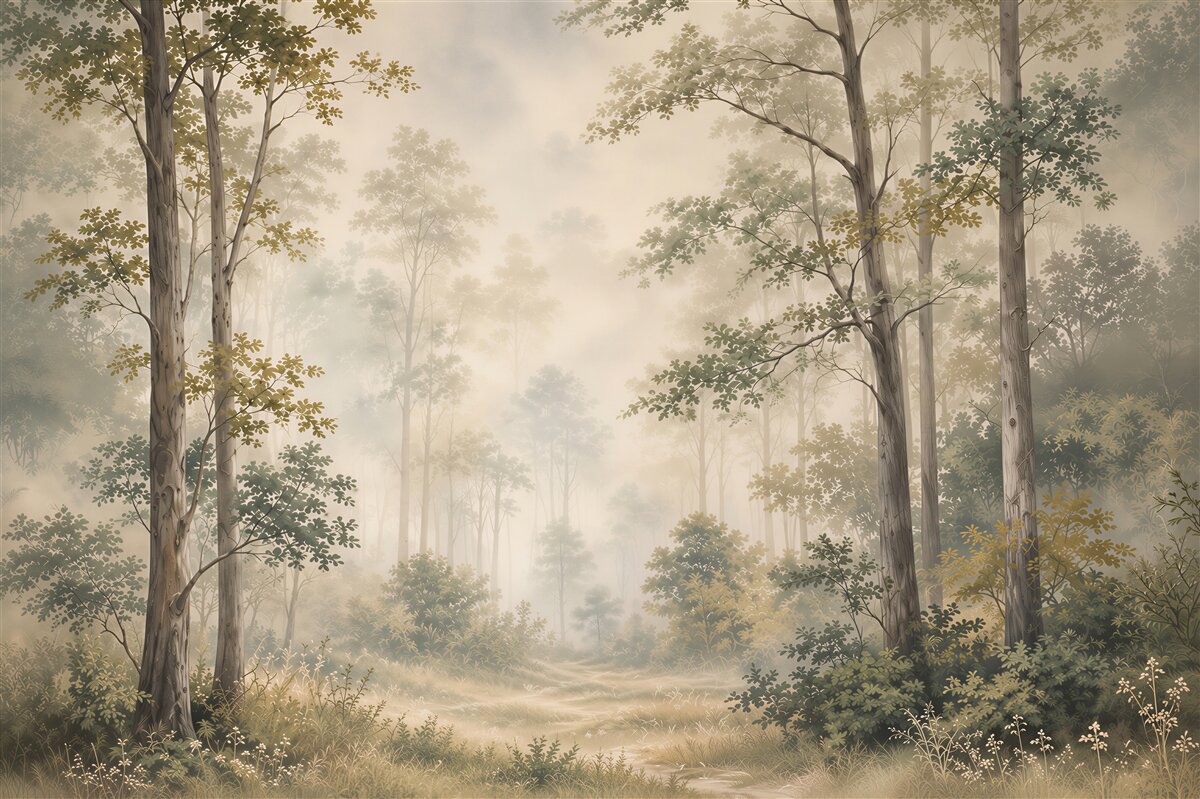 Fototapeten Wald im Nebel